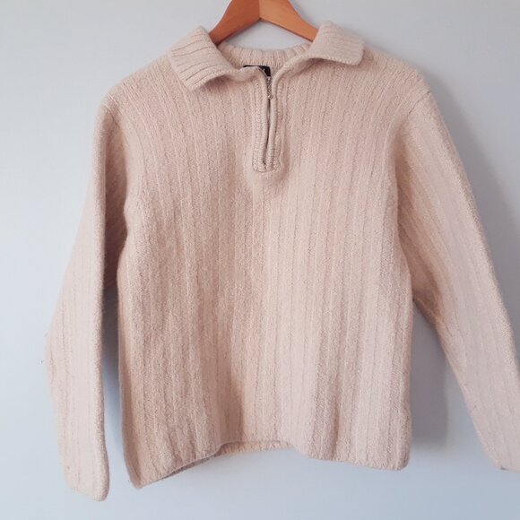The Bay 100% Wool Cream Beige Sweater Vintage 90s M - Picture 2 of 7
